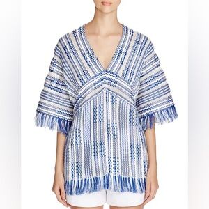Gwen Stripe Fringe Linen Tunic (Size XL)